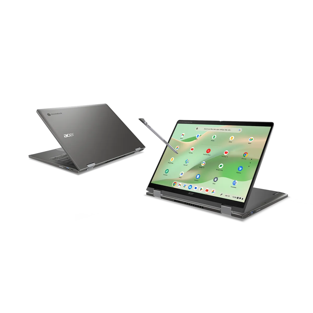 Acer Chromebook Plus Spin 714 CP714-2WN en mode tente, charnière 360°