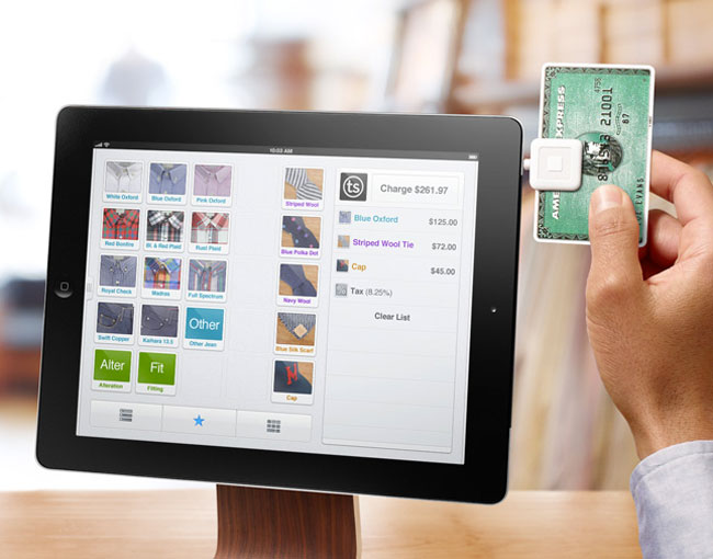 L'application Square sur tablette iPad